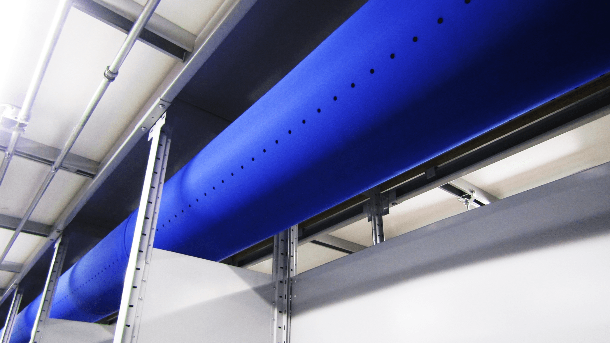 Amazon Warehouse fabric duct installation