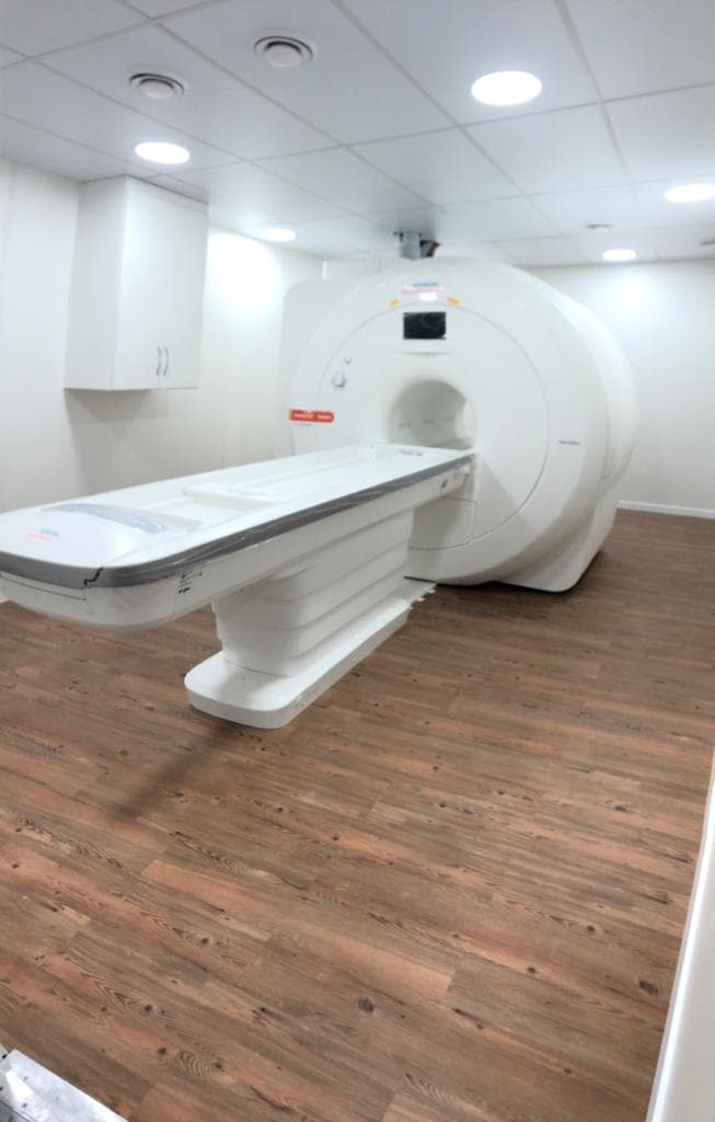 MRI room with RF cage